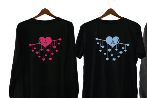 Love Heart Monogram Font PNG with transparent background - Preview 3