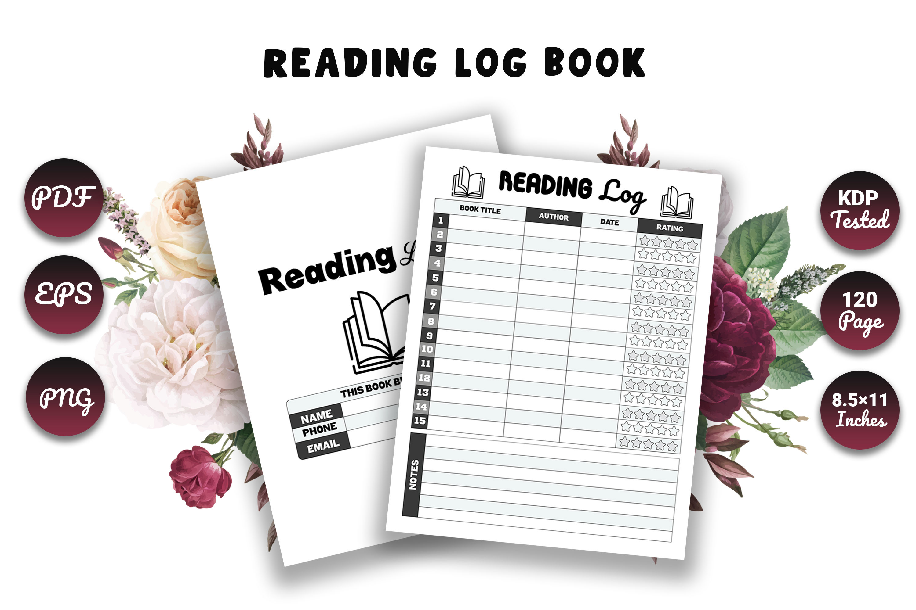 Reading Log KDP Interior Graphic by mh_arif · Creative Fabrica