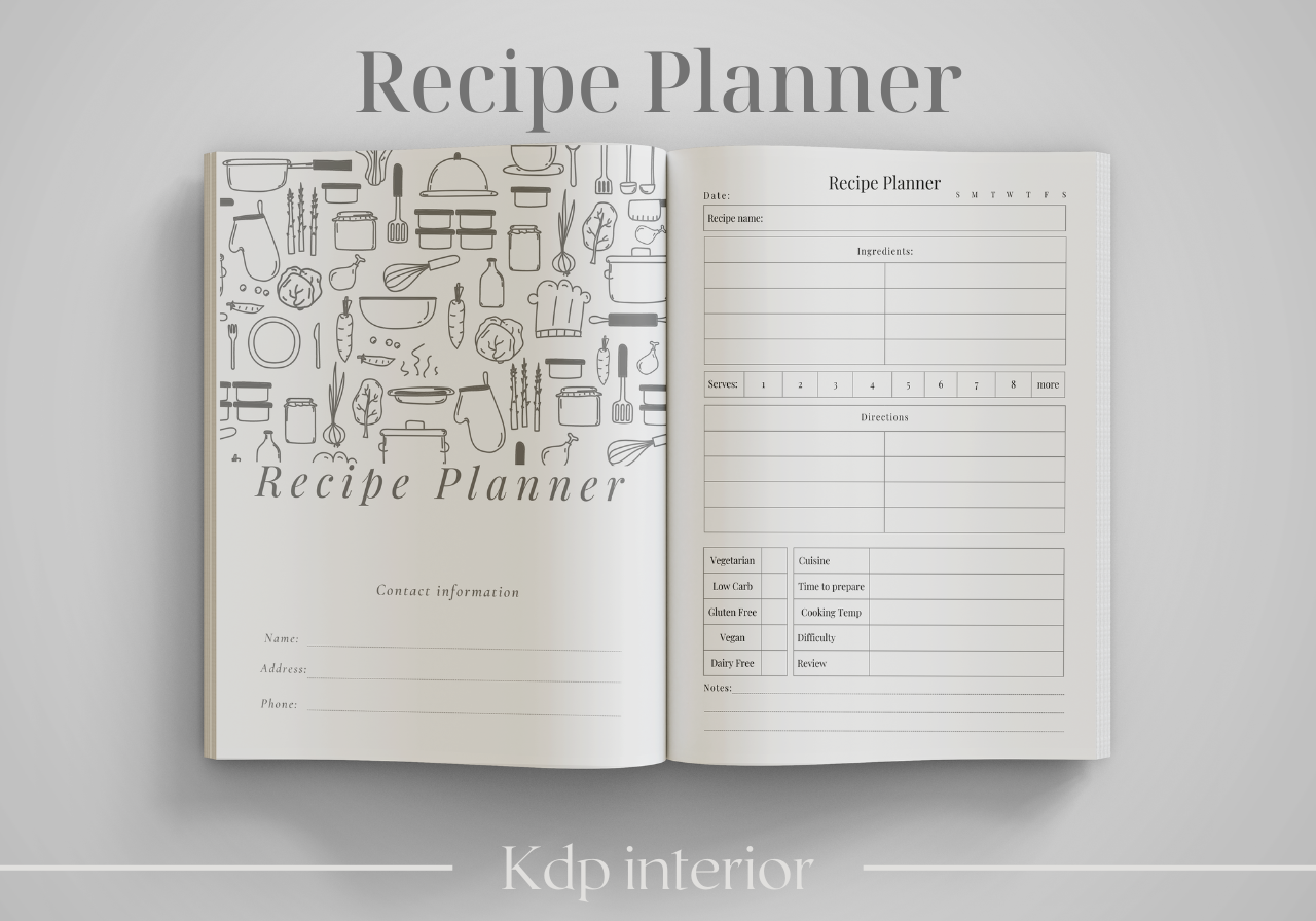 Recipe Planner - KDP Interior