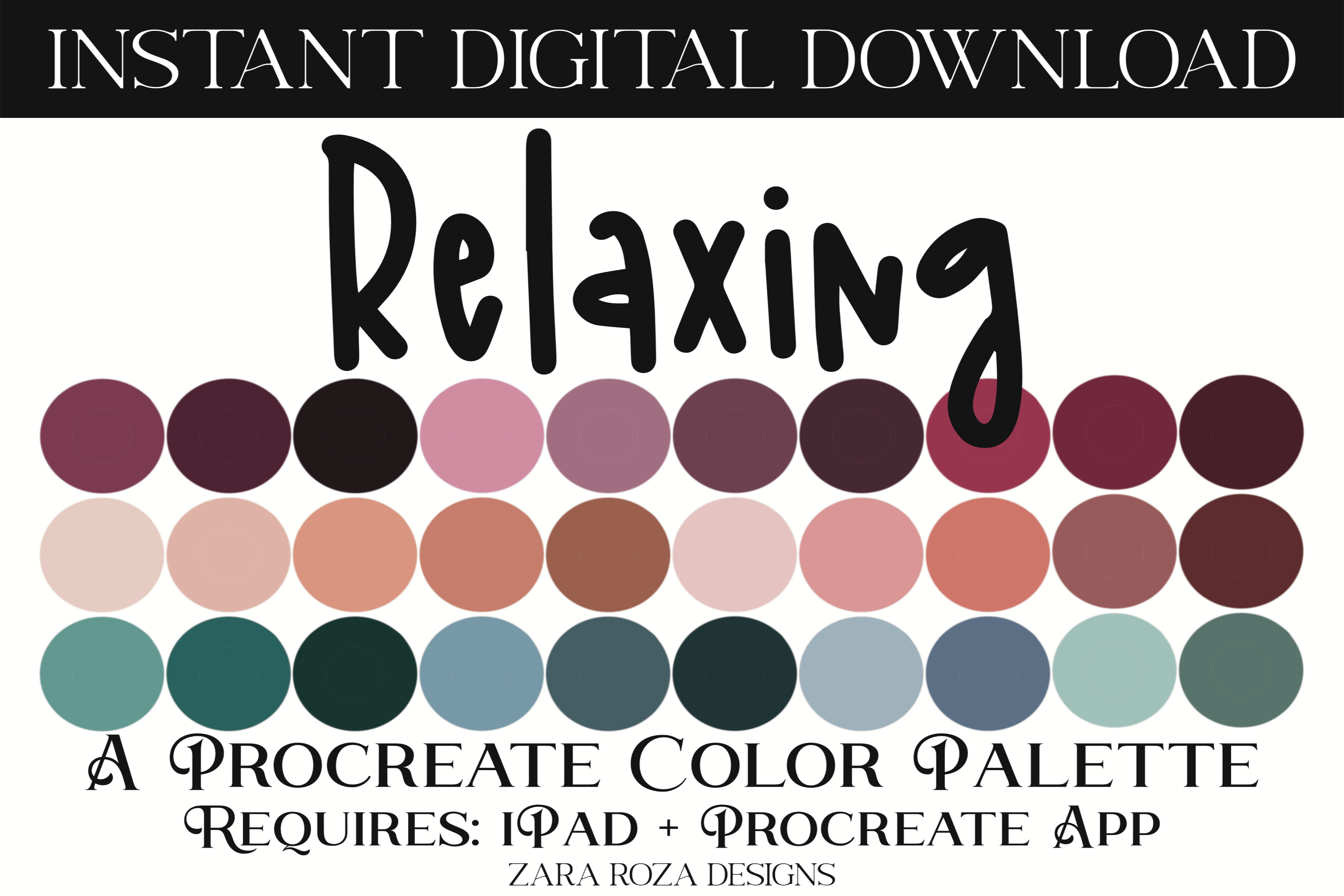 Relaxing Procreate Color Palette