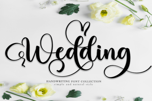 Modern wedding script font by Black line