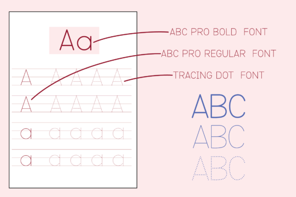 Abc Pro Tracing Dot Font PNG with transparent background - Preview 1