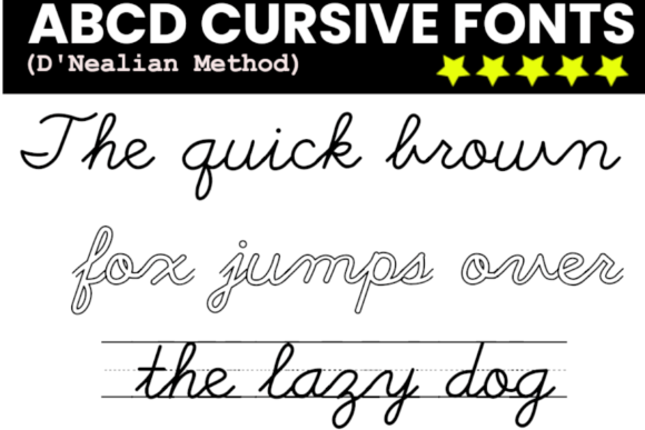 Abcd Cursive Handwriting Tracing Bundle Font - Preview 2