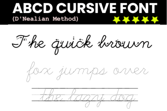 Abcd Cursive Handwriting Tracing Bundle Font - Preview 3