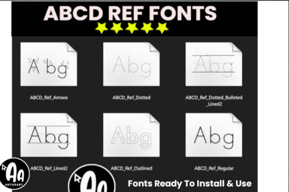 Abcd Tracing Alphabet Letters Bundle Font - Preview 2
