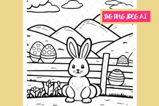 Bunny with Easter Eggs Coloring Page Graphic by Creative Kim Designs ...