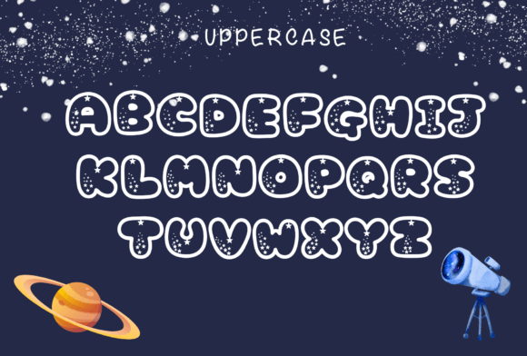 Cute Starts Font PNG with transparent background - Preview 1