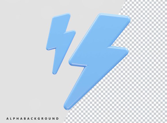 Energy Icon 3d Render Psd and Eps