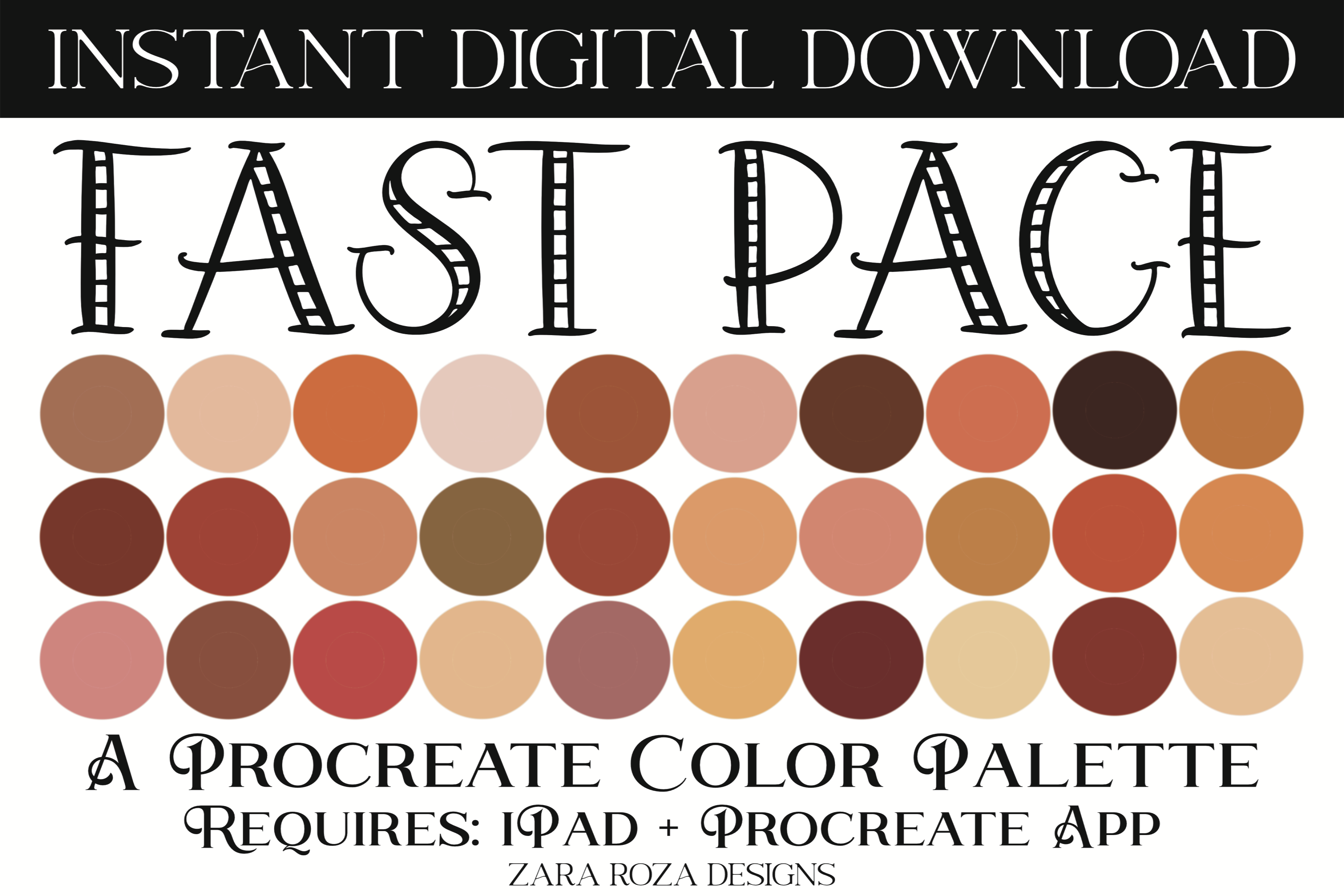 Fast Pace Procreate Color Palette