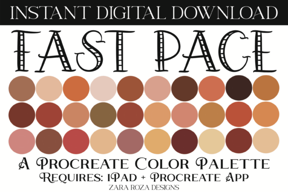 Fast Pace Procreate Color Palette Graphics