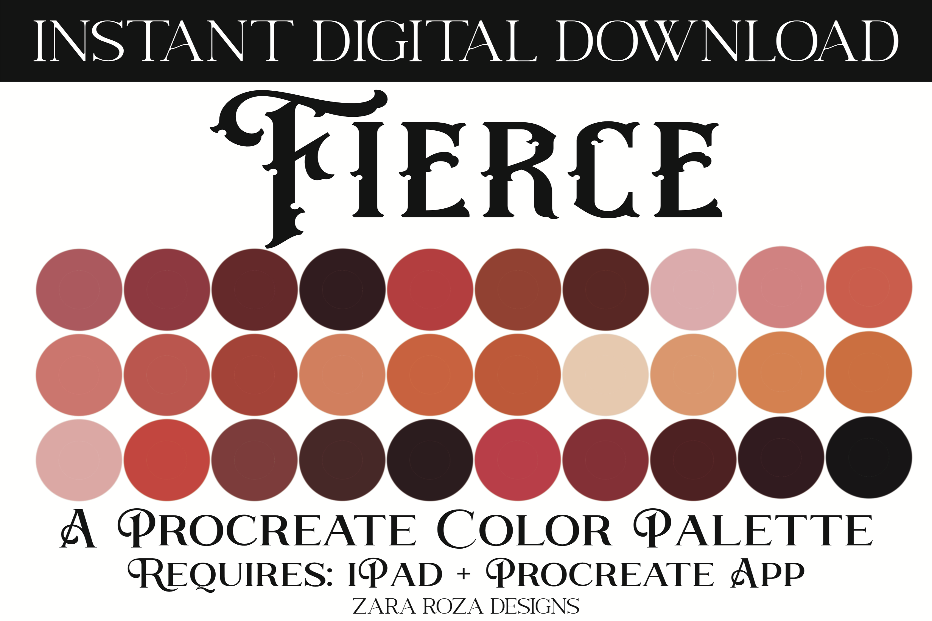 Fierce Procreate Color Palette