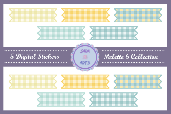 Gingham Washi Tapes Digital Stickers