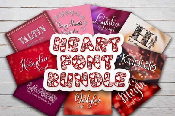 Heart Collection Font PNG with transparent background - Preview 1