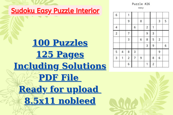 KDP Sudoku Puzzle INTERIOR Graphic by DeSign · Creative Fabrica