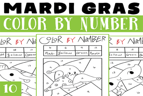 Mardi Gras Color by Number Worksheet KDP