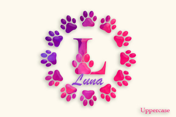 Paw Monogram Font PNG with transparent background - Preview 2
