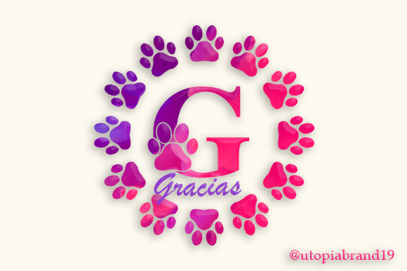 Paw Monogram Font PNG with transparent background - Preview 5