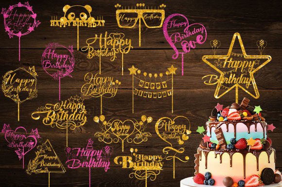 Happy Birthday Cake Topper Bundle