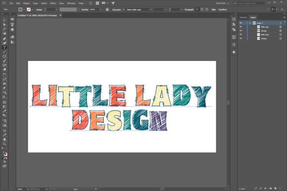 Retro Little Lady Font PNG with transparent background - Preview 3