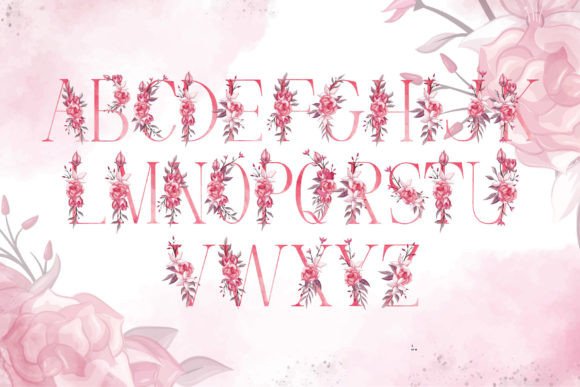 Rose Valentine Font PNG with transparent background - Preview 1