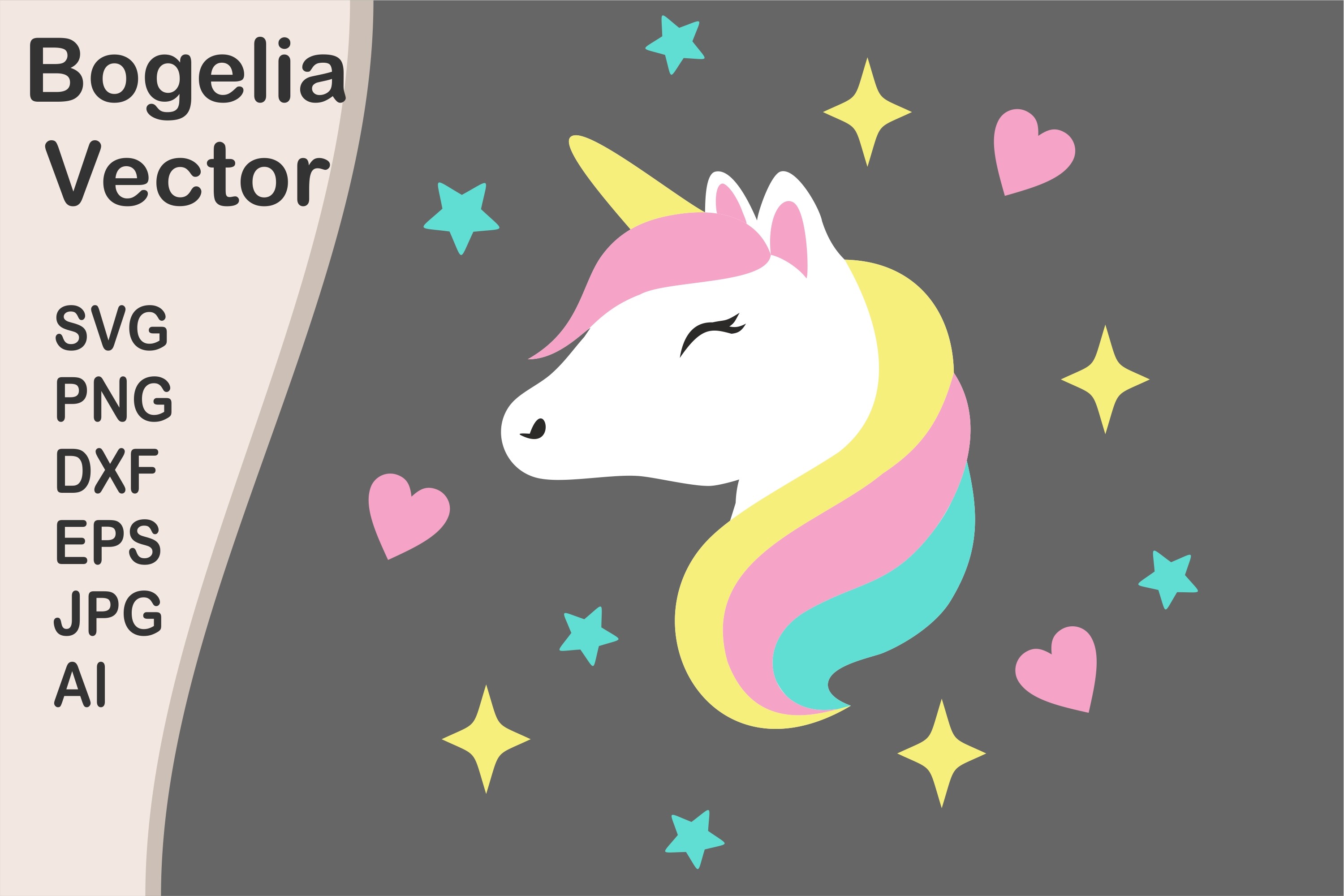 Unicorn Head Svg Graphic by BogeliaVector · Creative Fabrica