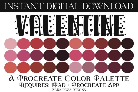 Valentine Procreate Color Palette Graphics