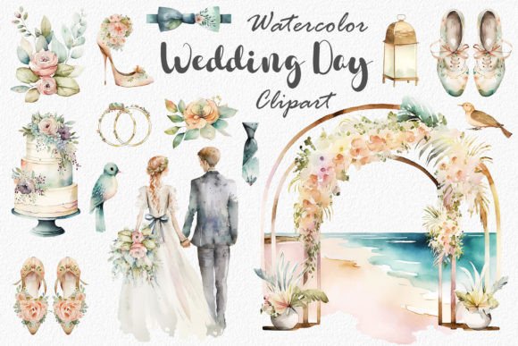 Watercolor Wedding Clipart Graphic by passionpngcreation · Creative Fabrica