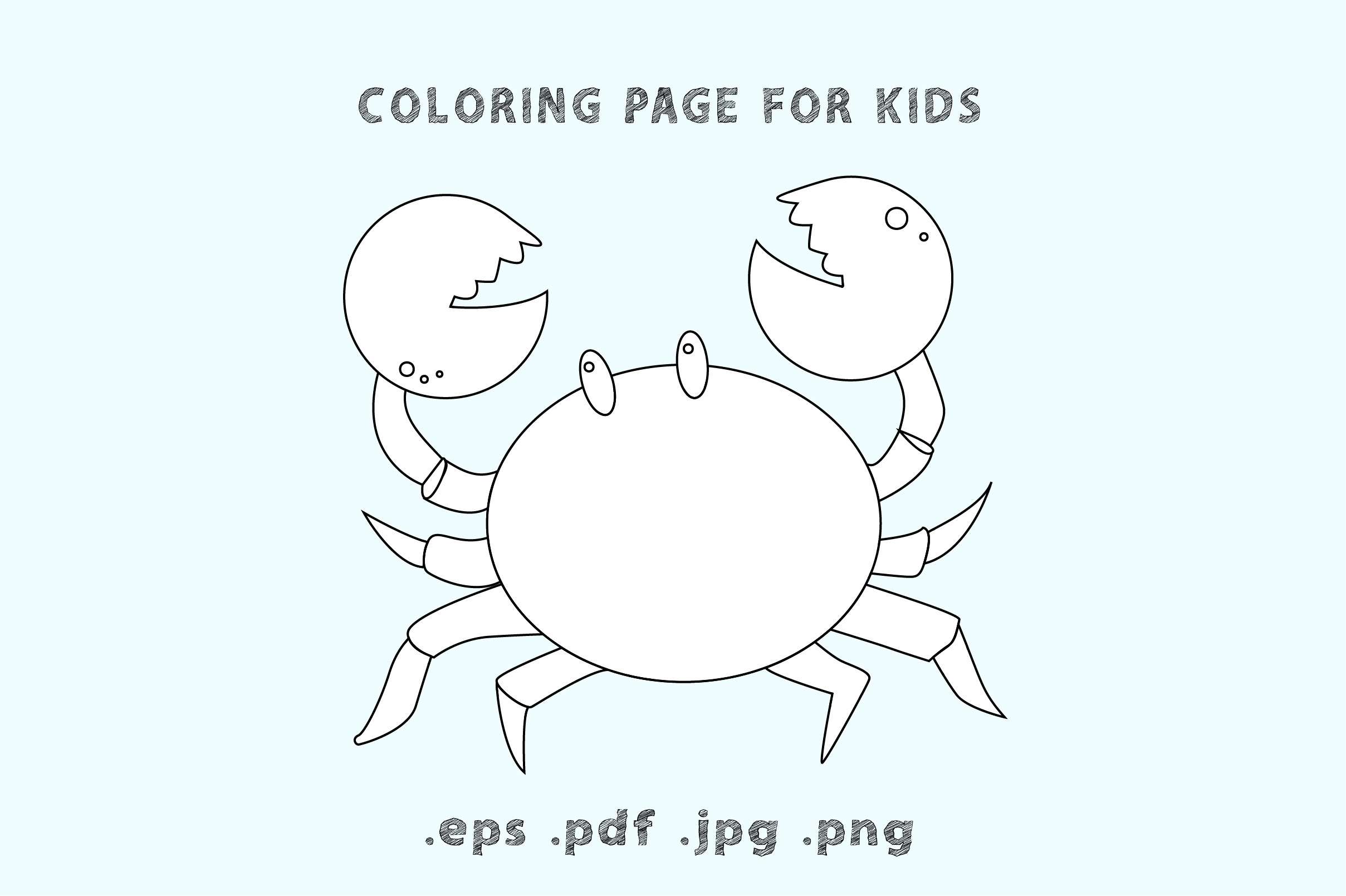 Crab Coloring Page for Kids Graphic by moonlightsvgco · Creative Fabrica
