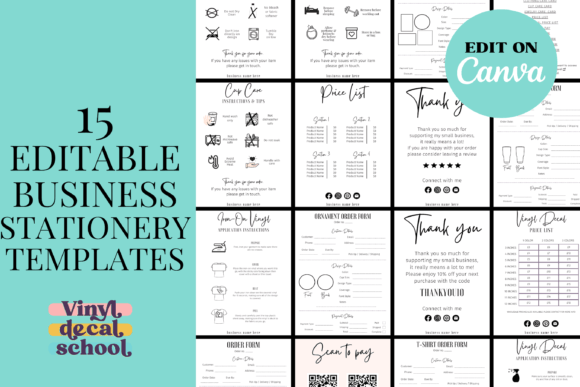Cricut Business Stationery Bundle Graphic Graphic Templates By vinyldecalschool