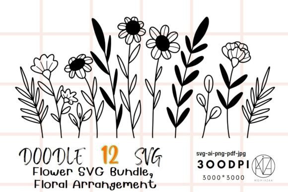 Flower SVG Bundle, Floral Arrangement Graphic by Momixzaa · Creative ...