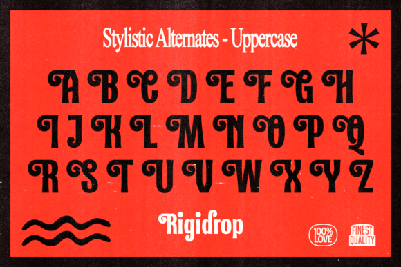 Rigidrop Font PNG with transparent background - Preview 1