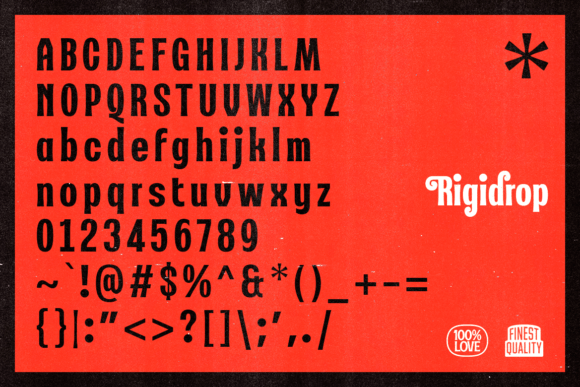 Rigidrop Font PNG with transparent background - Preview 3
