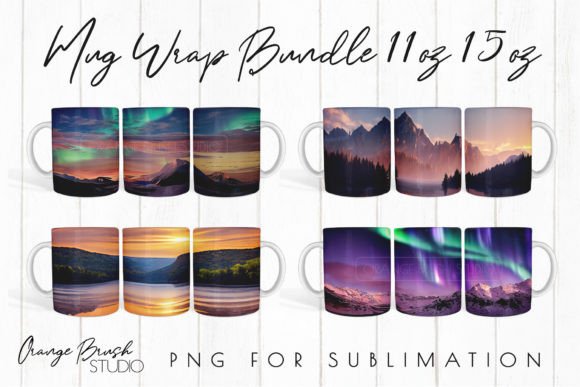 Camping Mug Wrap Bundle Sublimation Png Graphics