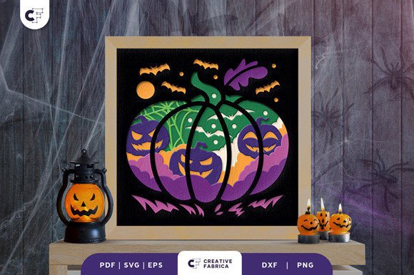 Halloween Pumpkin 3D Light Box Paper Cut