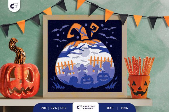 Halloween Pumpkin 3D Shadow Box