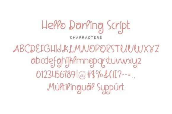 Hello Darling Font PNG with transparent background - Preview 5