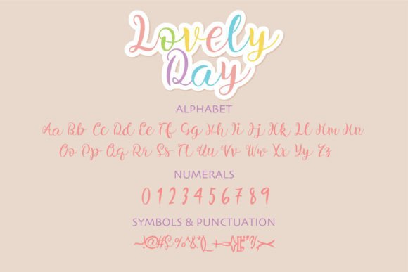 Lovely Day Font PNG with transparent background - Preview 1