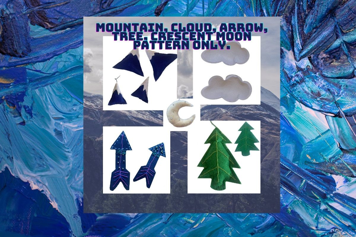 Pattern Only - Trees, Mountains, Clouds