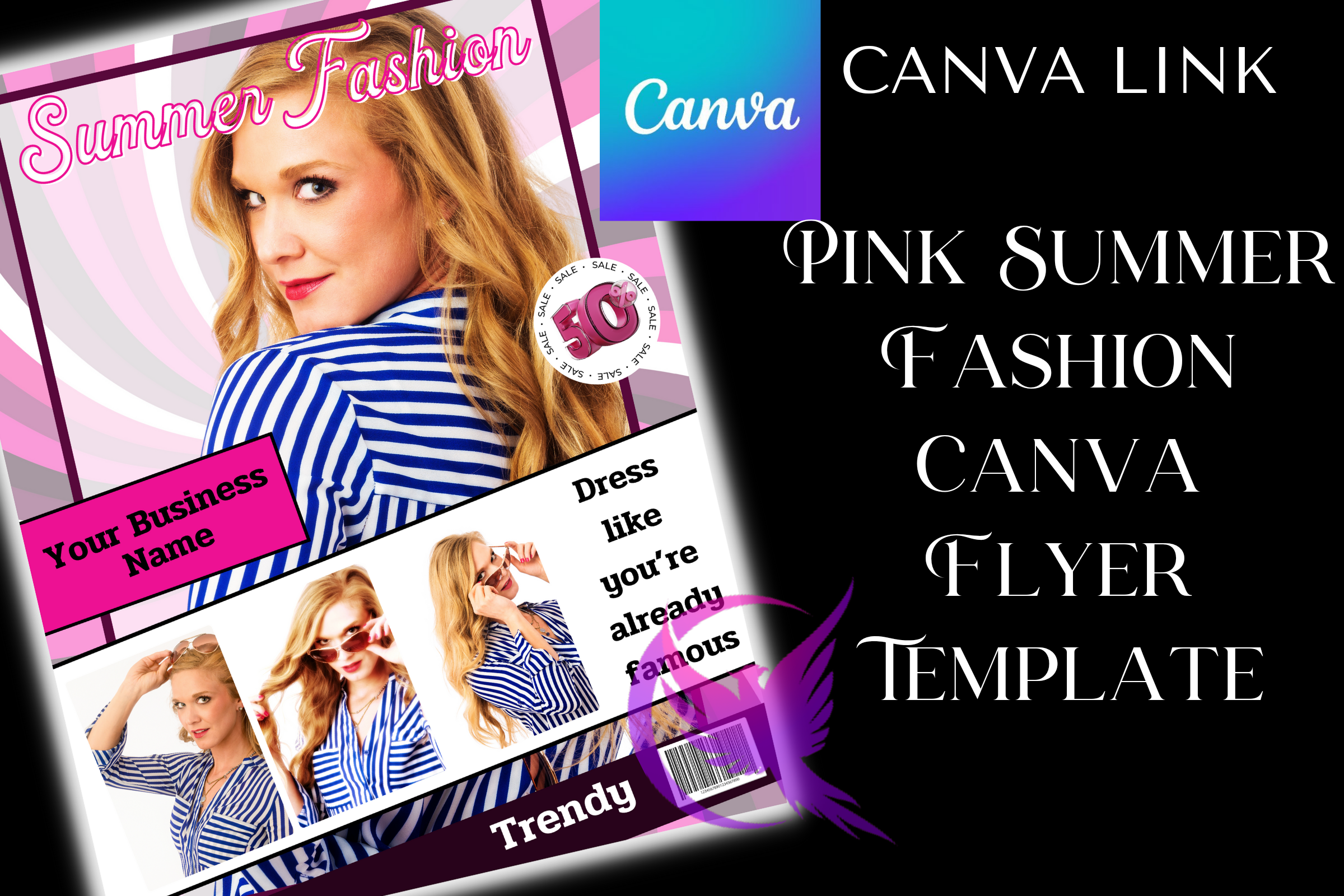 Pink Summer Fashion Flyer- Canva