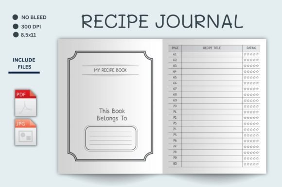 Recipe Planner Logbook Kdp Interior