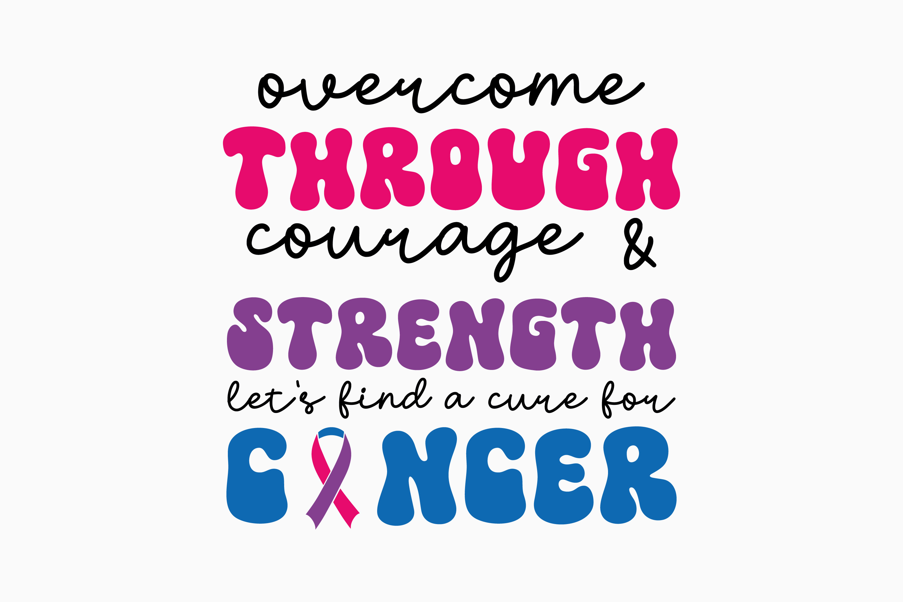 Retro Overcome Through Cancer Awareness Graphic by Svg Box · Creative ...