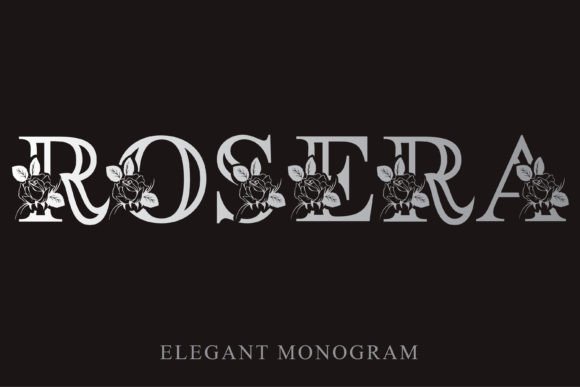 Rosera Monogram Font PNG with transparent background - Preview 1