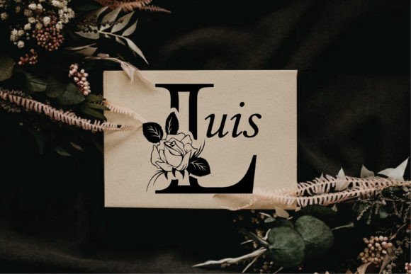 Rosera Monogram Font PNG with transparent background - Preview 3