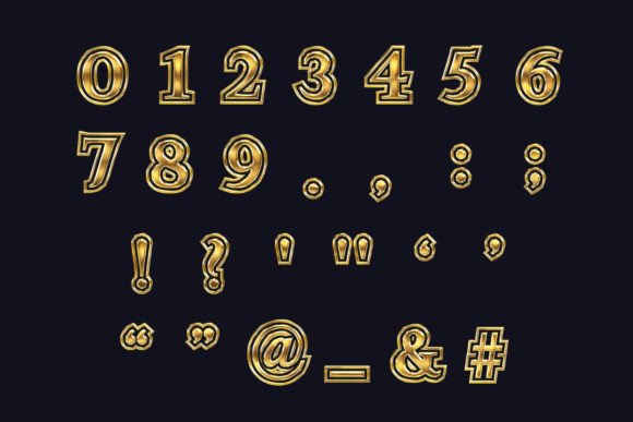 Smart Steel Gold Font PNG with transparent background - Preview 2