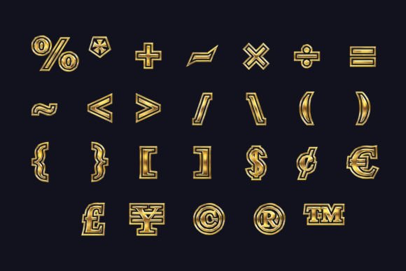 Smart Steel Gold Font PNG with transparent background - Preview 3