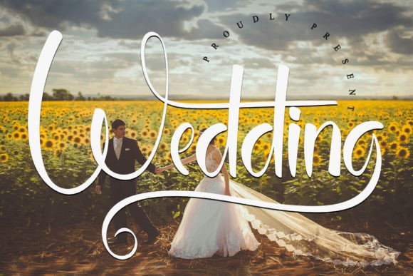 Elegant script preview of Wedding Font by PiPi Creative