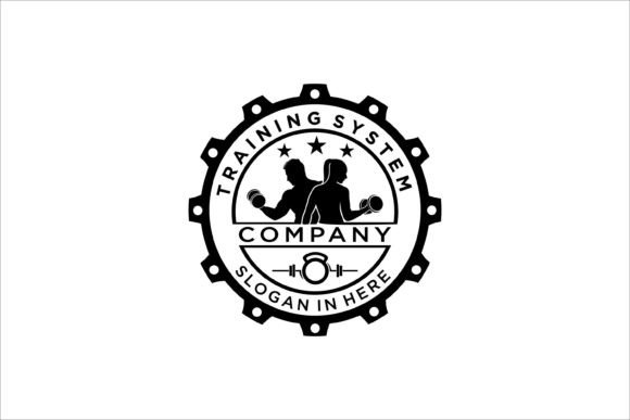 Training Fitness Barbell Logo Vector