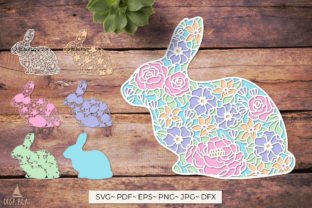 3d Easter Bunny Svg Layered Papercut Graphic by Olga Boat Design ...
