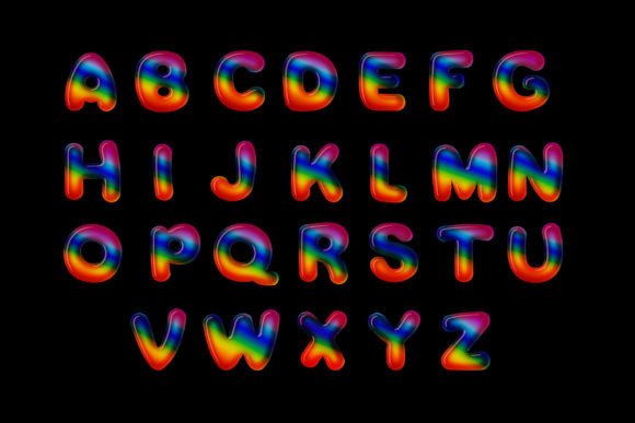 Bubbles Rainbow Font - Preview 1