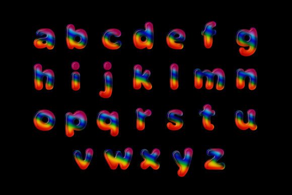 Bubbles Rainbow Font - Preview 2